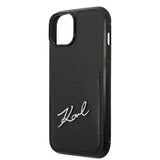 Husa pentru iPhone 14 Plus, Karl Lagerfeld Hardcase Leather Cardslots (KLHCP14MCSSK), negru