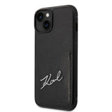 Husa pentru iPhone 14 Plus, Karl Lagerfeld Hardcase Leather Cardslots (KLHCP14MCSSK), negru