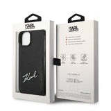 Husa pentru iPhone 14 Plus, Karl Lagerfeld Hardcase Leather Cardslots (KLHCP14MCSSK), negru
