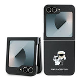Husa pentru Samsung Galaxy Z Flip6, Karl Lagerfeld Saffiano (KLHCZF6SAPKCNPK), negru