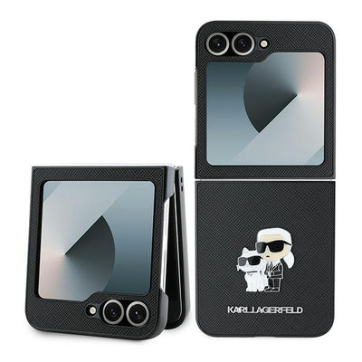 Husa pentru Samsung Galaxy Z Flip6, Karl Lagerfeld Saffiano (KLHCZF6SAPKCNPK), negru