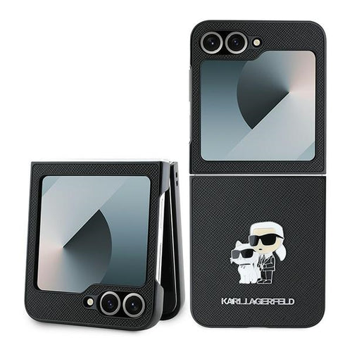 Husa pentru Samsung Galaxy Z Flip6, Karl Lagerfeld Saffiano (KLHCZF6SAPKCNPK), negru