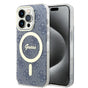 Husa pentru iPhone 15 Pro, Guess IML 4G MagSafe (GUHMP15LH4STB), albastru
