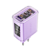 Incarcator retea Acefast Exploration Series (A45), 2 x USB-C, USB, GaN, PD65W, Incarcare rapida, gri