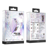 Incarcator retea Acefast Exploration Series (A45), 2 x USB-C, USB, GaN, PD65W, Incarcare rapida, gri
