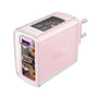 Incarcator retea Acefast Exploration Series (A45), 2 x USB-C, USB, GaN, PD65W, Incarcare rapida, roz