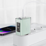 Incarcator retea Acefast Exploration Series (A45), 2 x USB-C, USB, GaN, PD65W, Incarcare rapida, verde