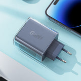 Incarcator retea Acefast Exploration Series (A45), 2 x USB-C, USB, GaN, PD65W, Incarcare rapida, gri
