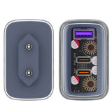 Incarcator retea Acefast Exploration Series (A45), 2 x USB-C, USB, GaN, PD65W, Incarcare rapida, gri