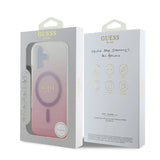 Husa pentru iPhone 16 Plus, Guess IML Glitter Gradient MagSafe (GUHMP16MHGRCELW), maro