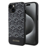 Husa pentru iPhone 15, Guess GCube Stripes MagSafe (GUHMP15SHGCFSEK), negru