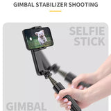 Gimbal Techsuit Gimbal Mini Selfie stick (L09), Bluetooth Telecomanda, Suport trepied stabil si Phone Stabilizer, 72cm, negru