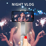 Gimbal Techsuit Gimbal Mini Selfie stick (L09), Bluetooth Telecomanda, Suport trepied stabil si Phone Stabilizer, 72cm, negru