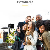Gimbal Techsuit Gimbal Mini Selfie stick (L09), Bluetooth Telecomanda, Suport trepied stabil si Phone Stabilizer, 72cm, negru