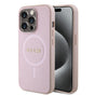 Husa pentru iPhone 15 Pro, Guess Saffiano MagSafe (GUHMP15LPSAHMCP), roz