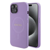 Husa pentru iPhone 15, Guess Saffiano MagSafe (GUHMP15SPSAHMCU), mov