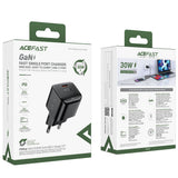 Incarcator retea Acefast (A77), Type-C, Mini GaN Charger, 30W, Power Delivery, negru