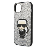 Husa pentru iPhone 14 Plus, Karl Lagerfeld Hardcase Glitter (KLHCP14MGFKPG), argintiu