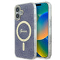 Husa pentru iPhone 16, Guess IML 4G MagSafe (GUHMP16SH4STB), albastru