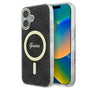 Husa pentru iPhone 16, Guess IML 4G MagSafe (GUHMP16SH4STK), negru