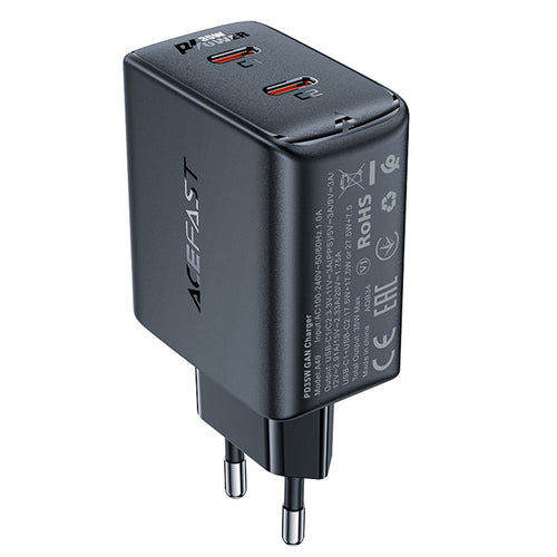 Incarcator retea Acefast (A49), 2x Type-C, Universal Charger, GaN Technology, PD35W, negru