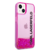 Husa pentru iPhone 14 Plus, Karl Lagerfeld Hardcase Liquid Glitter (KLHCP14MLCKVF), roz