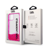 Husa pentru iPhone 14 Plus, Karl Lagerfeld Hardcase Liquid Glitter (KLHCP14MLCKVF), roz