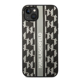 Husa pentru iPhone 14 Plus, Karl Lagerfeld Hardcase Monogram (KLHCP14MPGKLSKG), gri