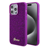 Husa pentru iPhone 15 Pro, Guess Disco Metal Script (GUHCP15LPMSDGSF), fucsia