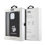 Husa pentru iPhone 15 Pro Max, Karl Lagerfeld Silicone Crossbody (KLHCP15XSCBSKNK), negru