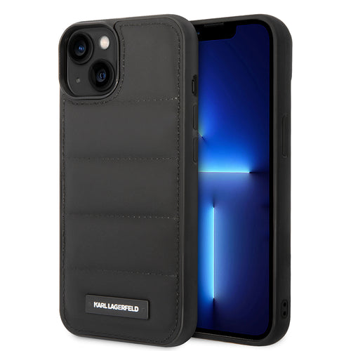 Husa pentru iPhone 14 Plus, Karl Lagerfeld Hardcase Leather Puffy (KLHCP14MPSQAK), negru