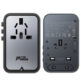 Adaptor pentru Calatorie Acefast (Z1), 3x Type-C, 2x USB, GaN, EU, UK, AUS, US, PD75W, Multifunctional Fast Charger, Negru