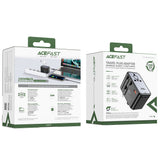 Adaptor pentru Calatorie Acefast (Z1), 3x Type-C, 2x USB, GaN, EU, UK, AUS, US, PD75W, Multifunctional Fast Charger, Negru