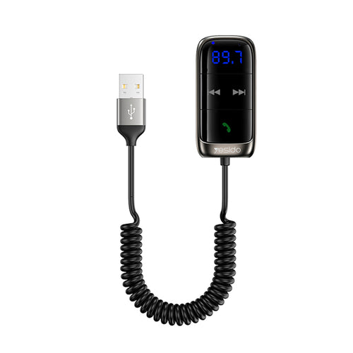 Modulator FM Yesido Modulator FM Bluetooth Car Receiver (YAU32), Afisaj LED, TF Card, negru