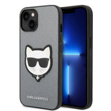 Husa pentru iPhone 14 Plus, Karl Lagerfeld Saffiano (KLHCP14MSAPCHG), argintiu