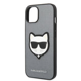 Husa pentru iPhone 14 Plus, Karl Lagerfeld Saffiano (KLHCP14MSAPCHG), argintiu