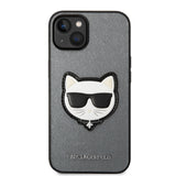 Husa pentru iPhone 14 Plus, Karl Lagerfeld Saffiano (KLHCP14MSAPCHG), argintiu