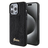 Husa pentru iPhone 15 Pro Max, Guess Sequin Script Metal (GUHCP15XPSFDGSK), negru