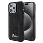 Husa pentru iPhone 15 Pro Max, Guess Sequin Script Metal (GUHCP15XPSFDGSK), negru
