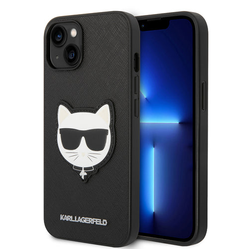 Husa pentru iPhone 14 Plus, Karl Lagerfeld Saffiano (KLHCP14MSAPCHK), negru