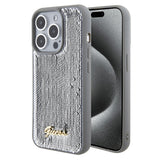 Husa pentru iPhone 15 Pro Max, Guess Sequin Script Metal (GUHCP15XPSFDGSS), argintiu