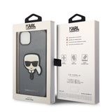 Husa pentru iPhone 14 Plus, Karl Lagerfeld Saffiano (KLHCP14MSAPKHG), argintiu