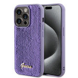 Husa pentru iPhone 15 Pro, Guess Sequin Script Metal (GUHCP15LPSFDGSU), negru