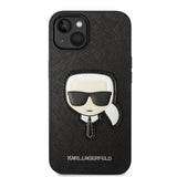 Husa pentru iPhone 14 Plus, Karl Lagerfeld Saffiano (KLHCP14MSAPKHK), negru