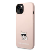 Husa pentru iPhone 14 Plus, Karl Lagerfeld Silicone (KLHCP14MSLCTPI), roz