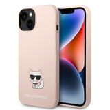 Husa pentru iPhone 14 Plus, Karl Lagerfeld Silicone (KLHCP14MSLCTPI), roz
