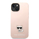 Husa pentru iPhone 14 Plus, Karl Lagerfeld Silicone (KLHCP14MSLCTPI), roz