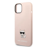 Husa pentru iPhone 14 Plus, Karl Lagerfeld Silicone (KLHCP14MSLCTPI), roz