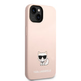 Husa pentru iPhone 14 Plus, Karl Lagerfeld Silicone (KLHCP14MSLCTPI), roz