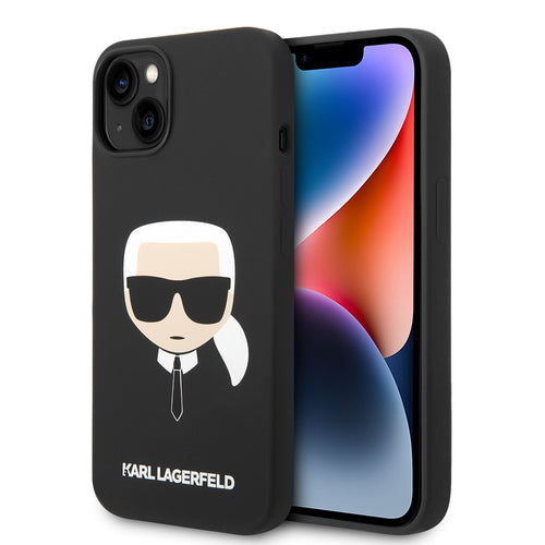 Husa pentru iPhone 14 Plus, Karl Lagerfeld Silicone (KLHCP14MSLKHBK), negru